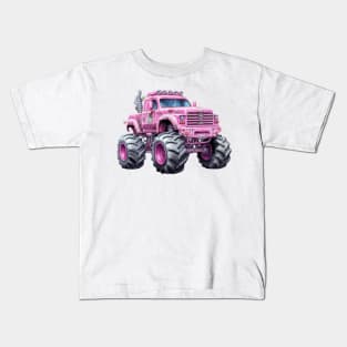 Pink Monster Truck Kids T-Shirt